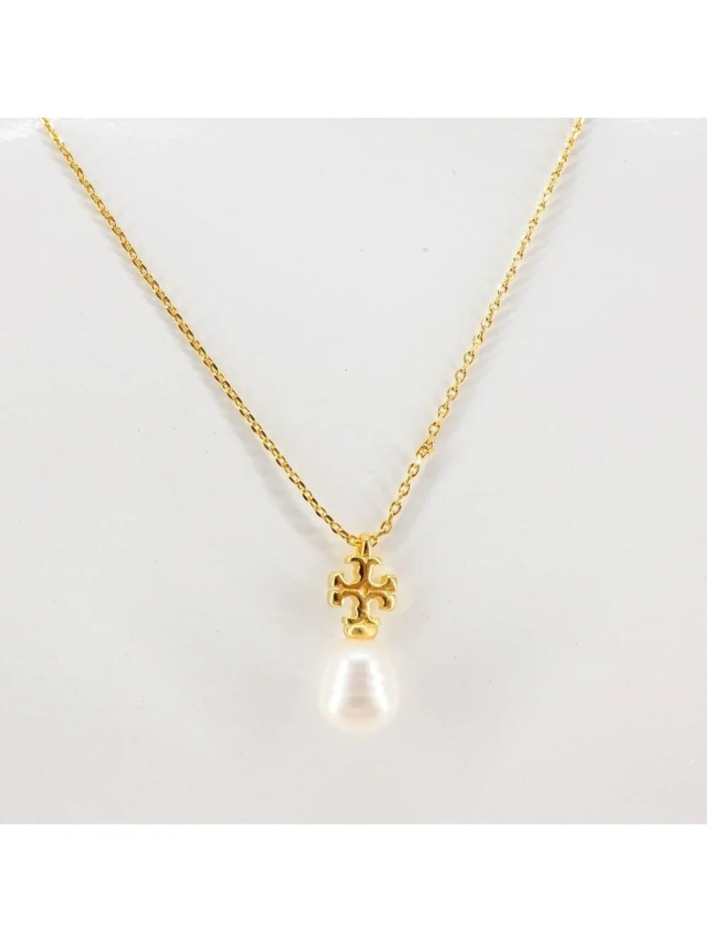 Tory Burch Kira Pearl Pendant Necklace White OS